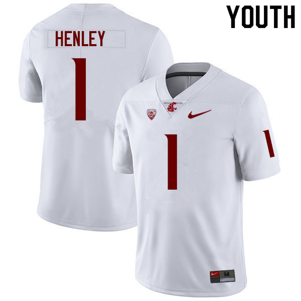 Youth #1 Daiyan Henley Washington State Cougars College Football Jerseys Sale-White